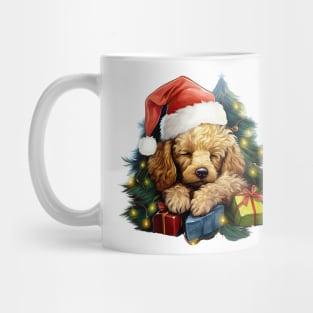 Lazy Poodle Dog at Christmas Mug